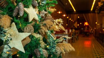 A glimpse of an eco Christmas tree designed for Novotel Blackfriars London by phs Greenleaf.