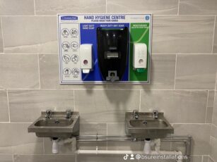 B-Sure Installations launches B-Spoke Hygiene Board service: wall mounted or mobile boards designed to meet a site’s hygiene needs in one