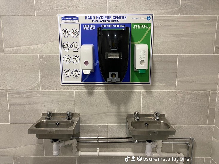 B-Sure Installations launches B-Spoke Hygiene Board service: wall mounted or mobile boards designed to meet a site’s hygiene needs in one